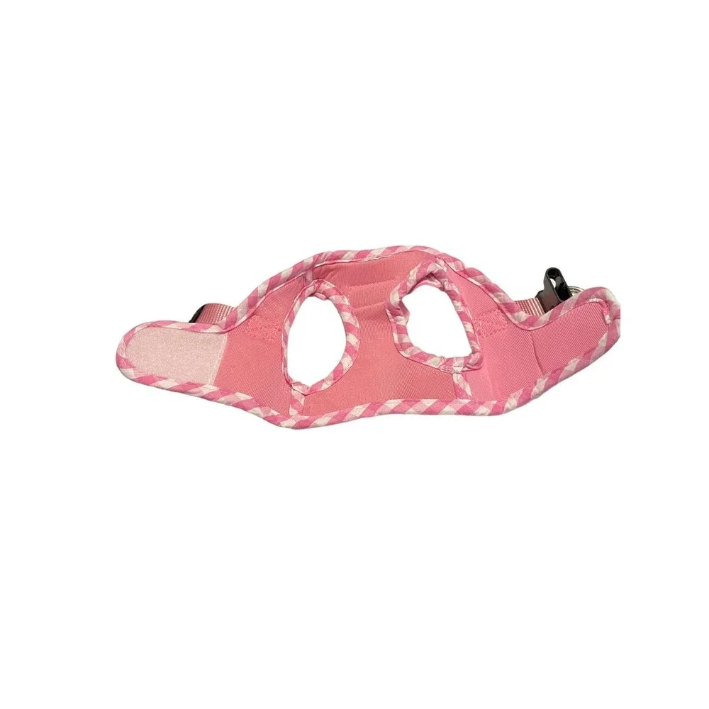 Pupteck Soft Mesh Pink Plaid Dog Walking Harness Vest -